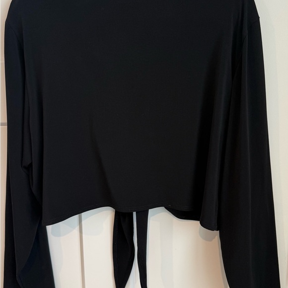 Cato Black Long Sleeve Tie-Front Blouse - Picture 4 of 5